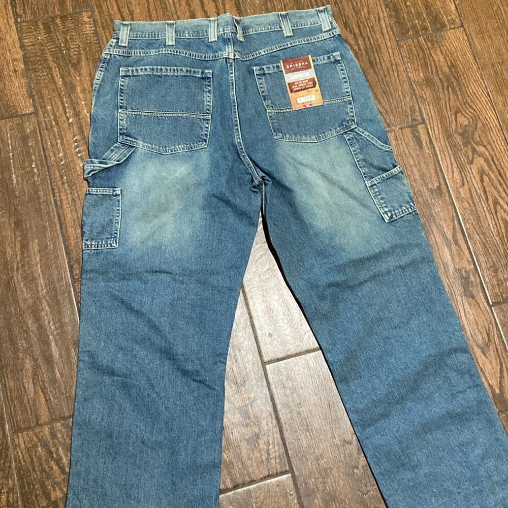 Carpenter Cargo Men's Blue Denim 💯 Cotton Jeans Size 40 X 32